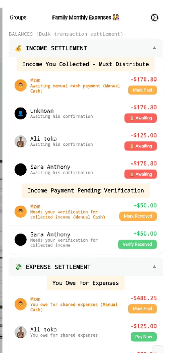 EJI Tracker settlement screen